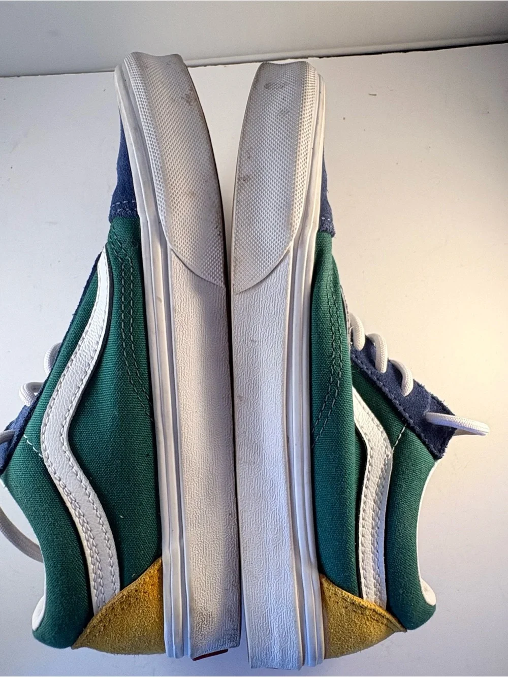 Vans Yacht Club Shoes Unisex‎ M6 W7.5 Old Skool Sneakers Suede Green Blue Yellow